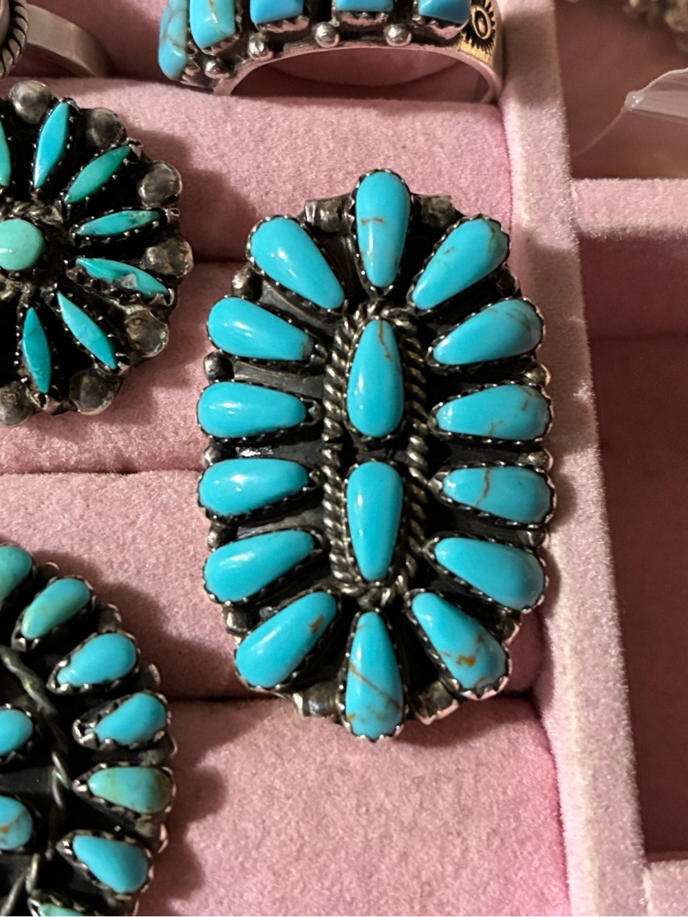 Turquoise Cluster Statement Ring - Women Jewelry